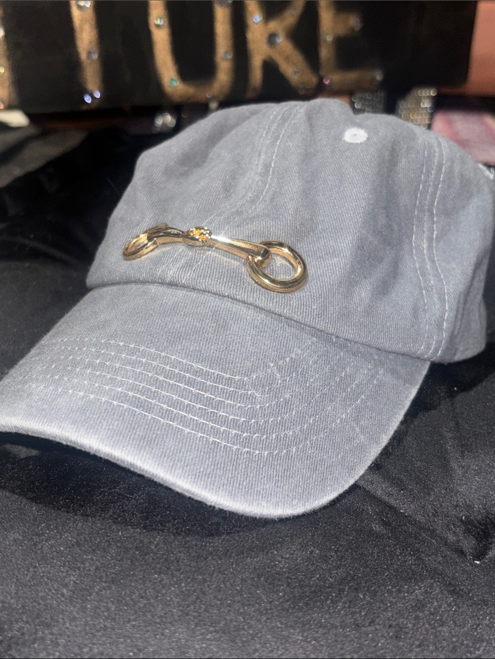 KB snaffle bit hat equestrian ballcap gold tone bit casual women’s cotton hat